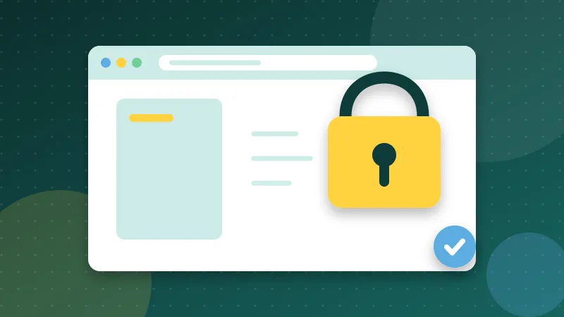 A browser window with a padlock protecting a document