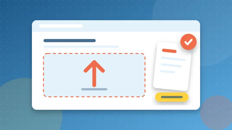 An online form upload area accepting a PDF document