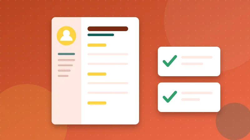 A resume PDF with a checklist of approved items