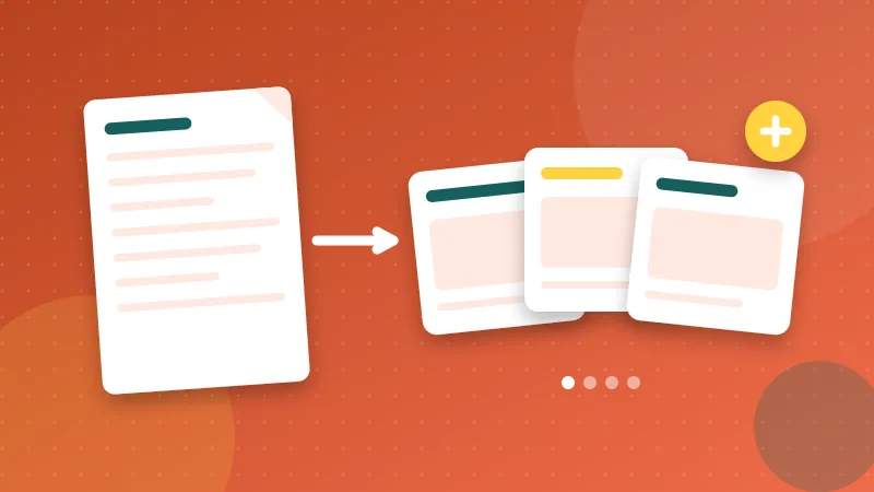 A PDF document turned into a row of square carousel slides